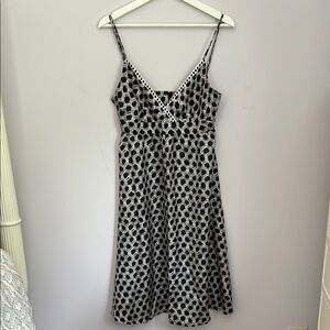 J. Crew Navy & White Silk Dress